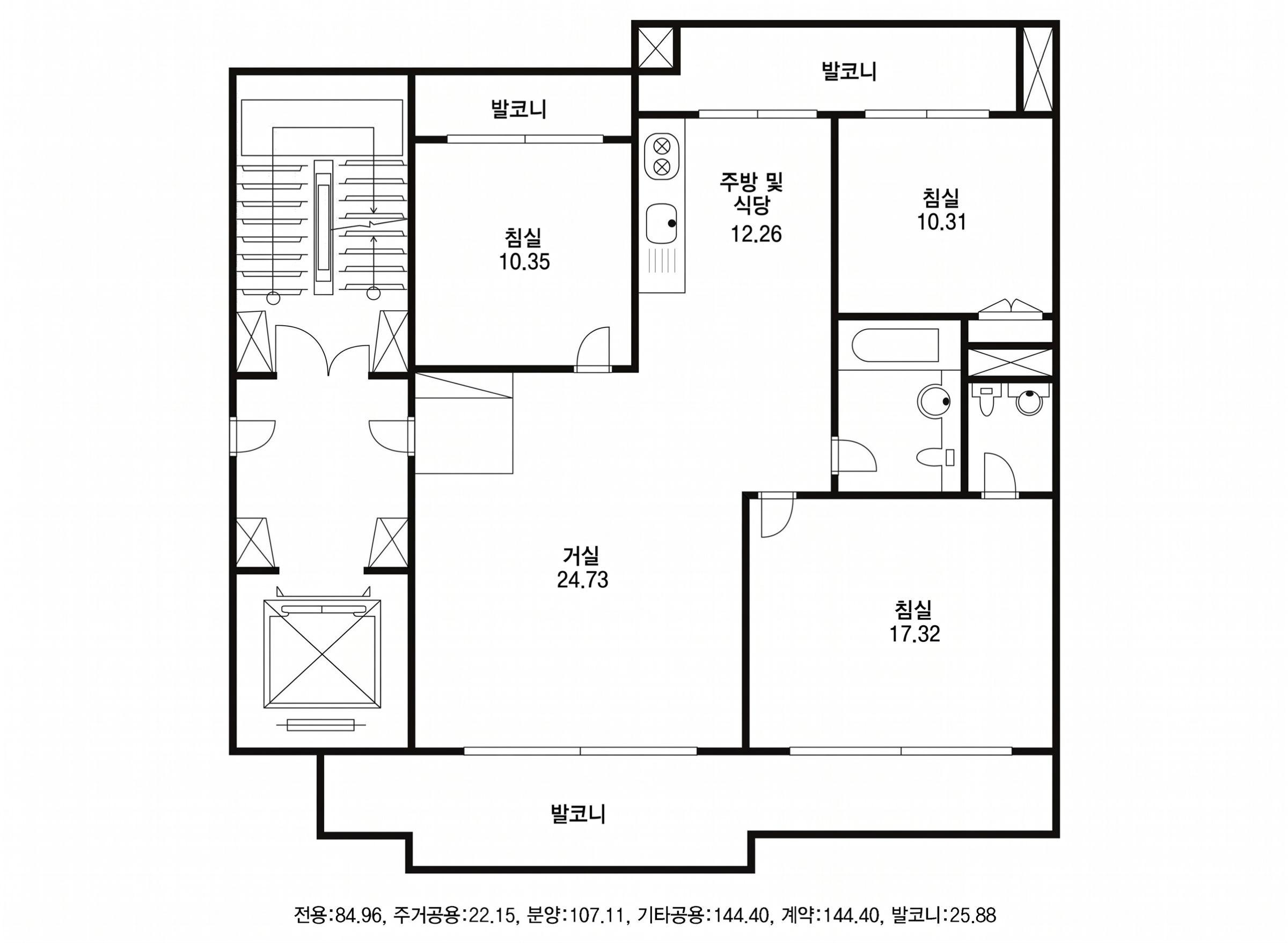 상도아이파크 32평 인테리어 평면 구조