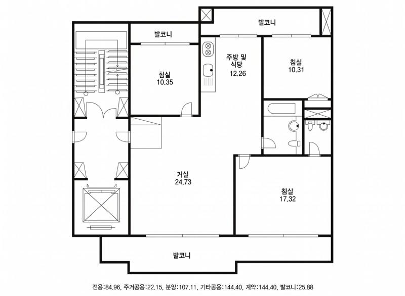 상도 아이파크 32평형 평면도