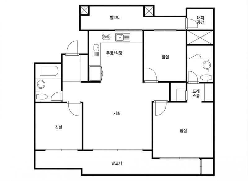 텐즈힐 2 33C평형 평면도