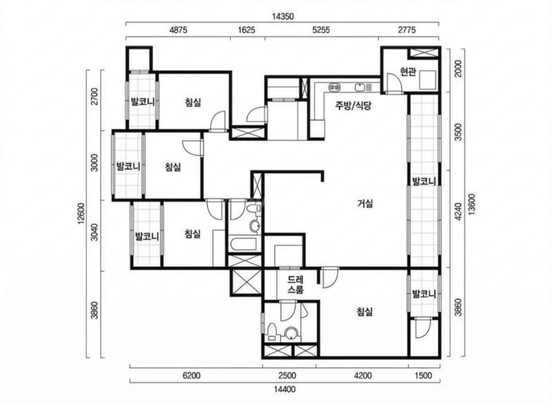 청담래미안로이뷰 41평형 평면도