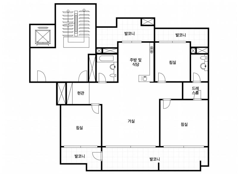 창전 현대 홈타운 32평형 평면도