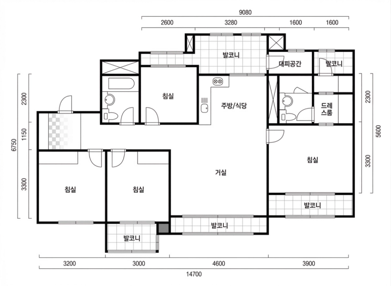 래미안강남힐즈 35A평형 평면도