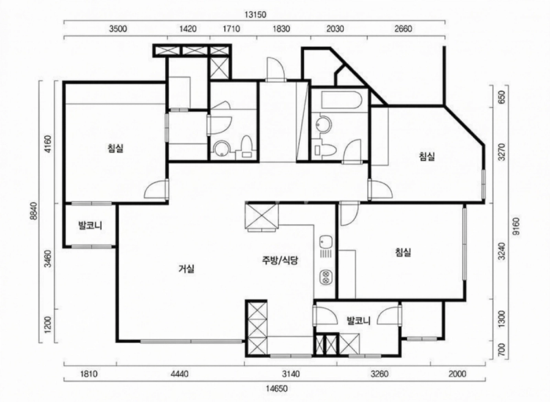 서울숲 행당 푸르지오 33B평형 평면도