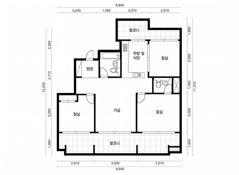 래미안 공덕 4차 25평형 평면도