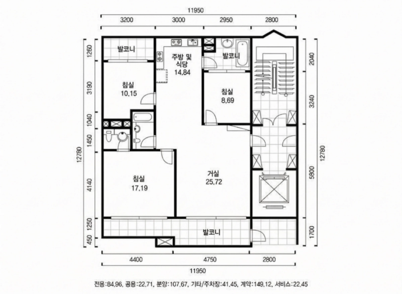 왕십리 금호 어울림 32A평형 평면도