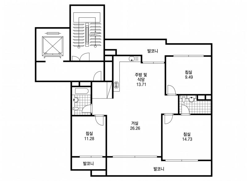 흑석 동양 33A평형 평면도