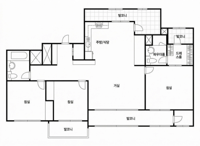 서초 힐스테이트 센트리스 34평형 평면도