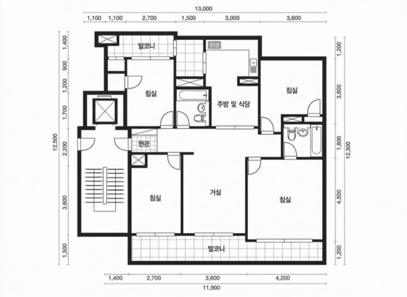 가락 우창 39평형 평면도