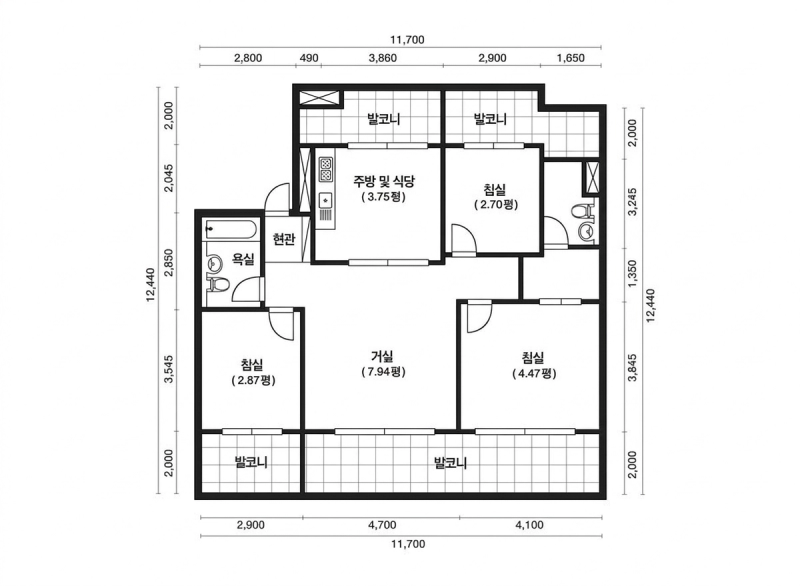 뚝섬 중앙하이츠빌 평면도