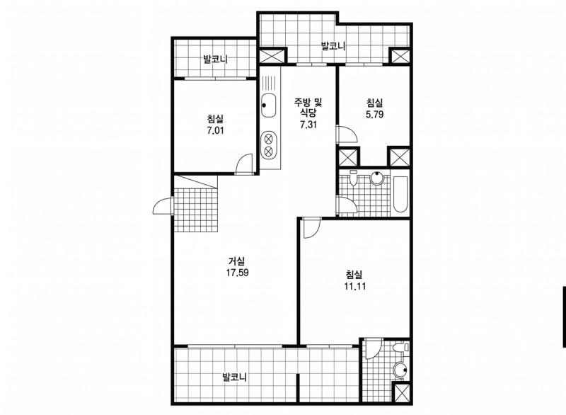 대방신일해피트리 24평형 평면도