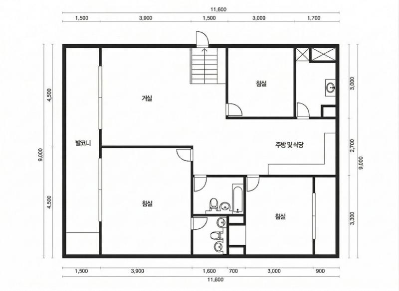 리버힐 삼성 32평형 평면도