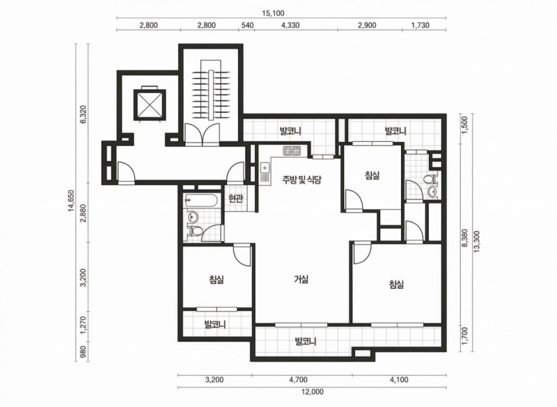 우장산롯데캐슬 평면도