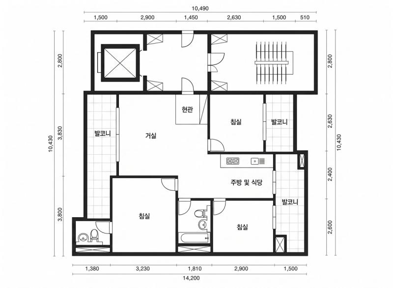 래미안 공덕 3차 24평형 평면도