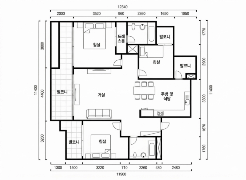 송파 현대 힐스테이트 32평형 평면도