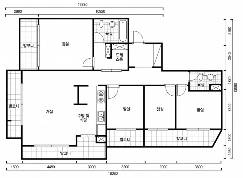 상도 더샵 1차 49평형 평면도