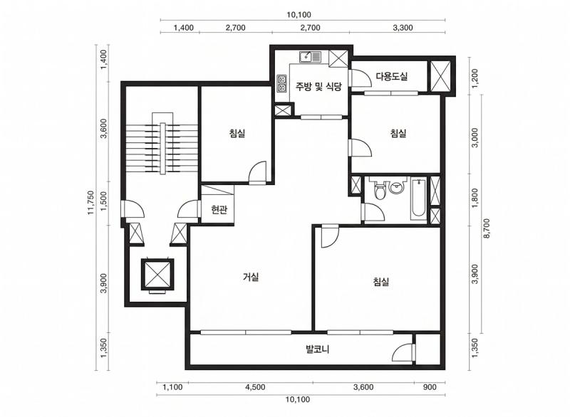 흑석 한강 현대 30평형 평면도