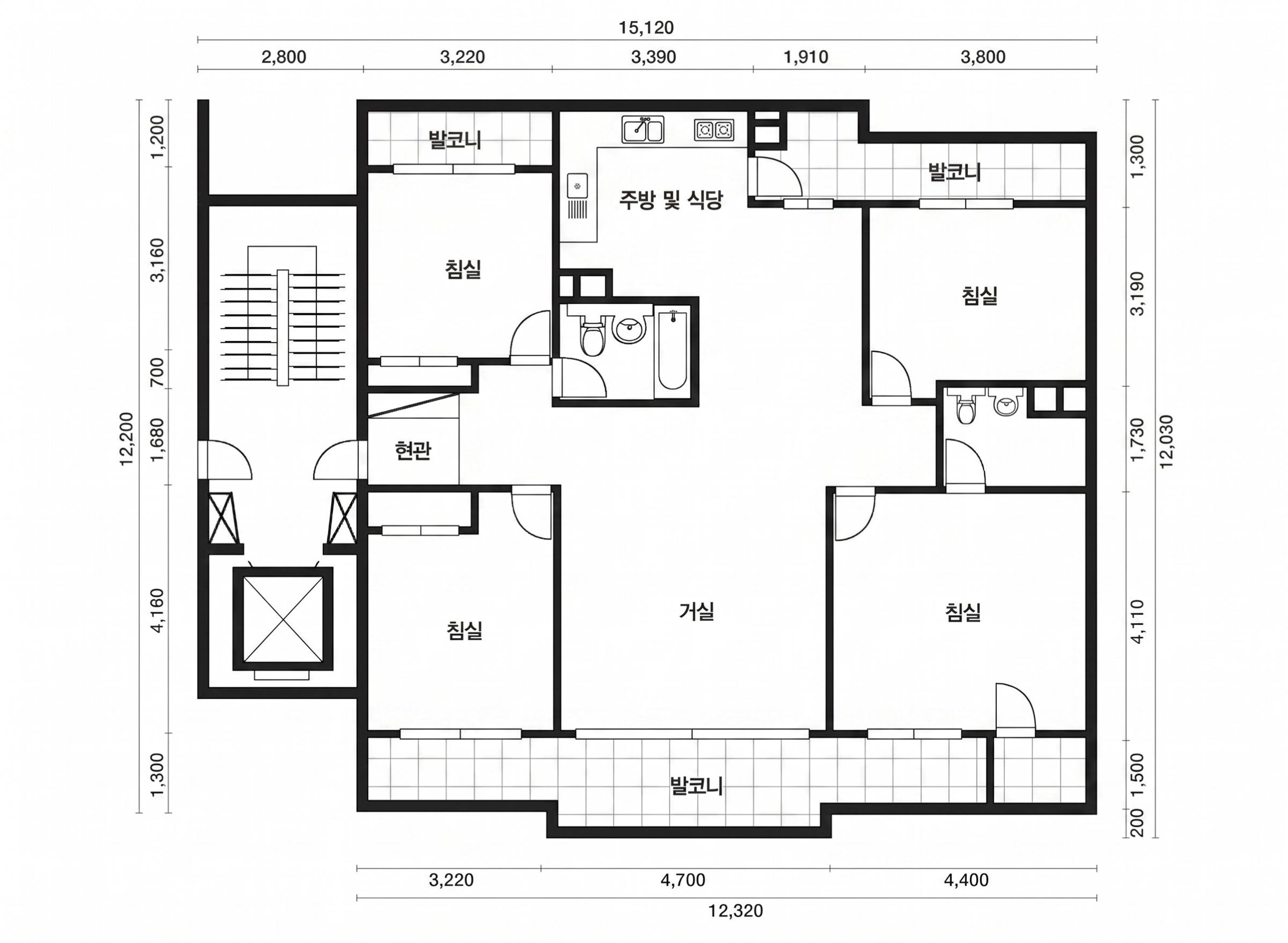 서초한신 44평 인테리어 평면 구조