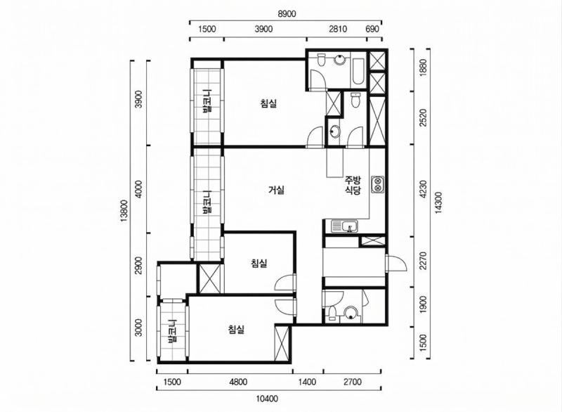 용산 파크타워 (주상복합) 38A평형 평면도