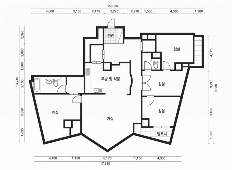 타워팰리스 3차 50평평형 평면도