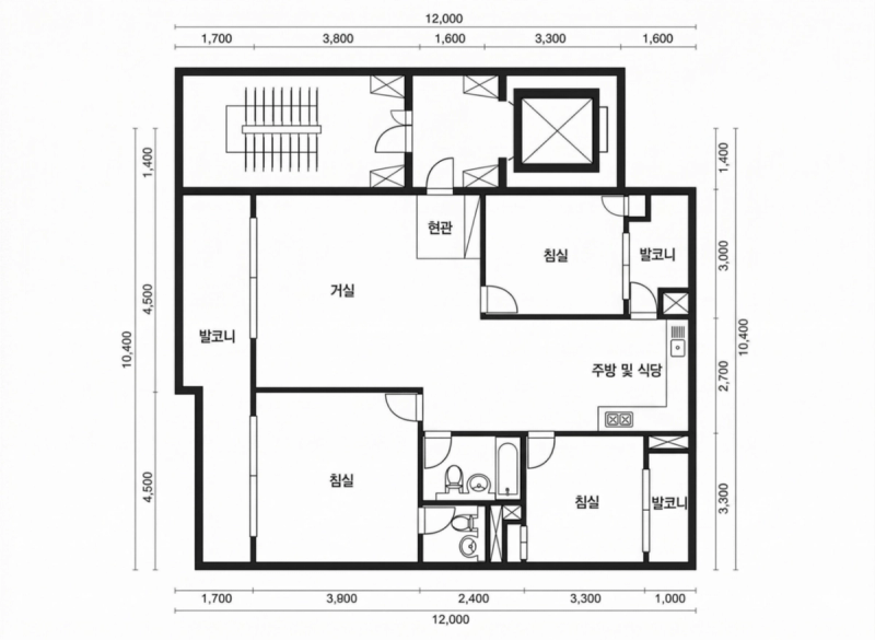 가락 금호 32평형 평면도