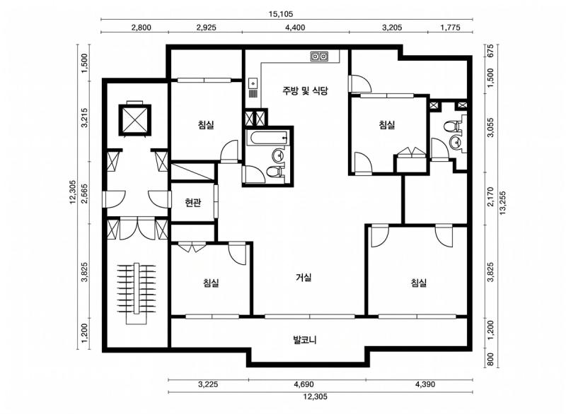 삼성래미안 46평형 평면도