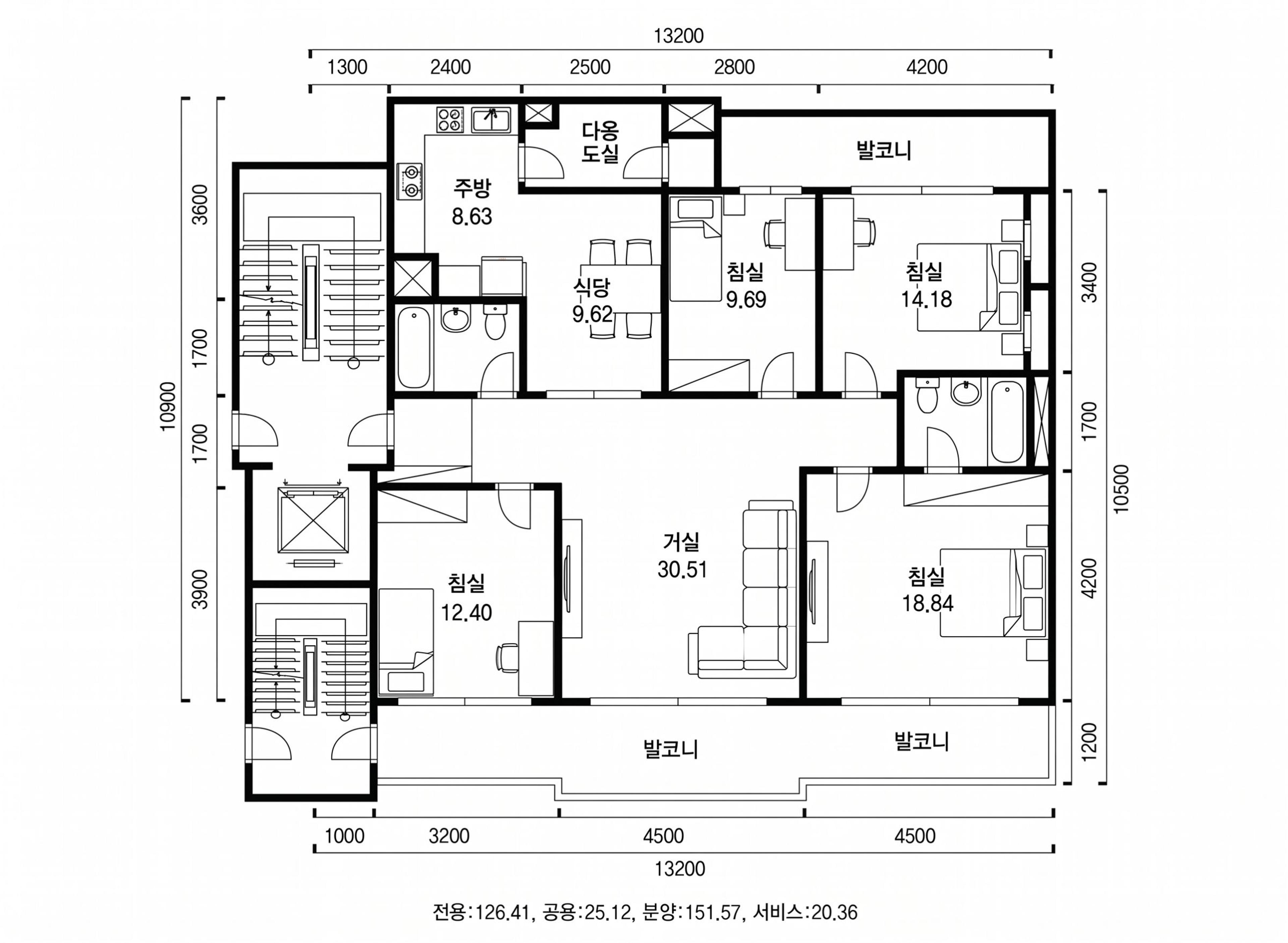 신반포7차 46평 인테리어 평면 구조