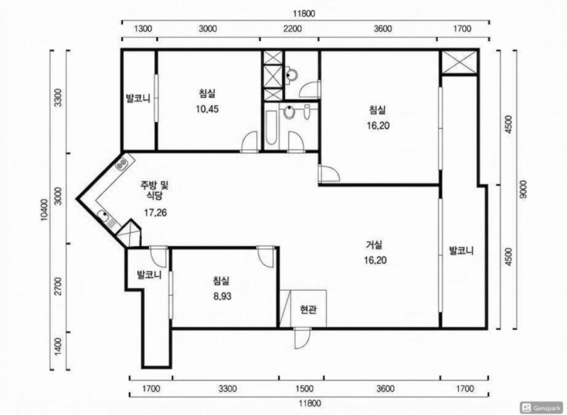 서울숲 한신 더휴 32평형 평면도