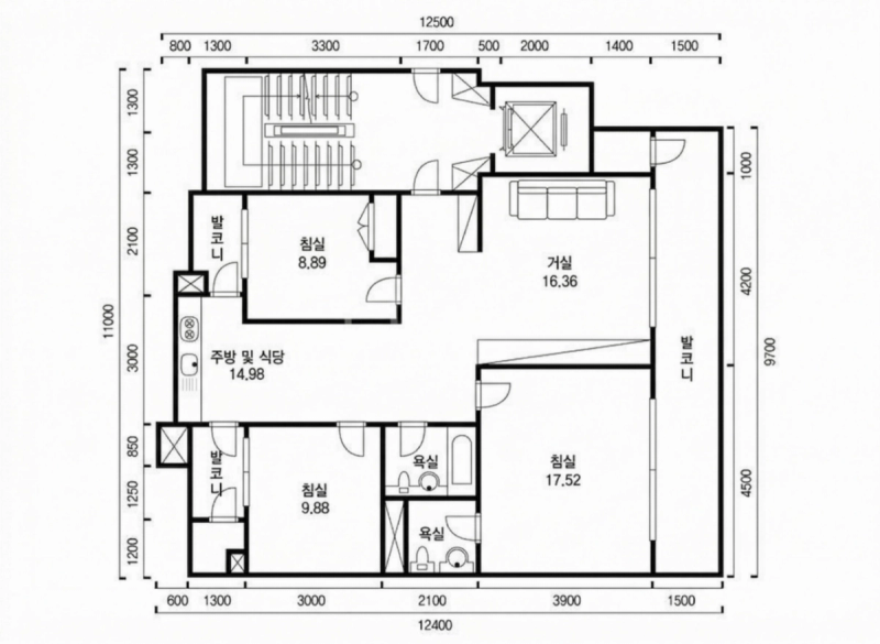 거여 3단지 (현대 3차) 31평형 평면도