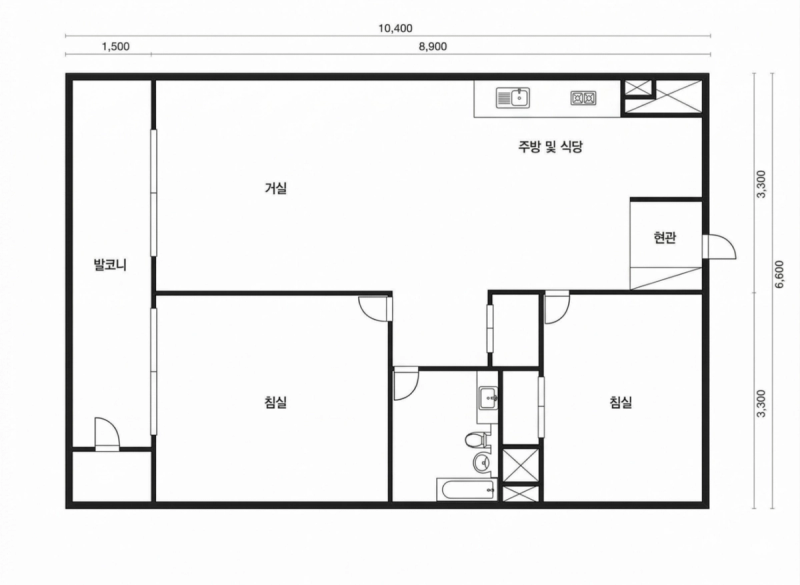 거여 5단지 24평형 평면도