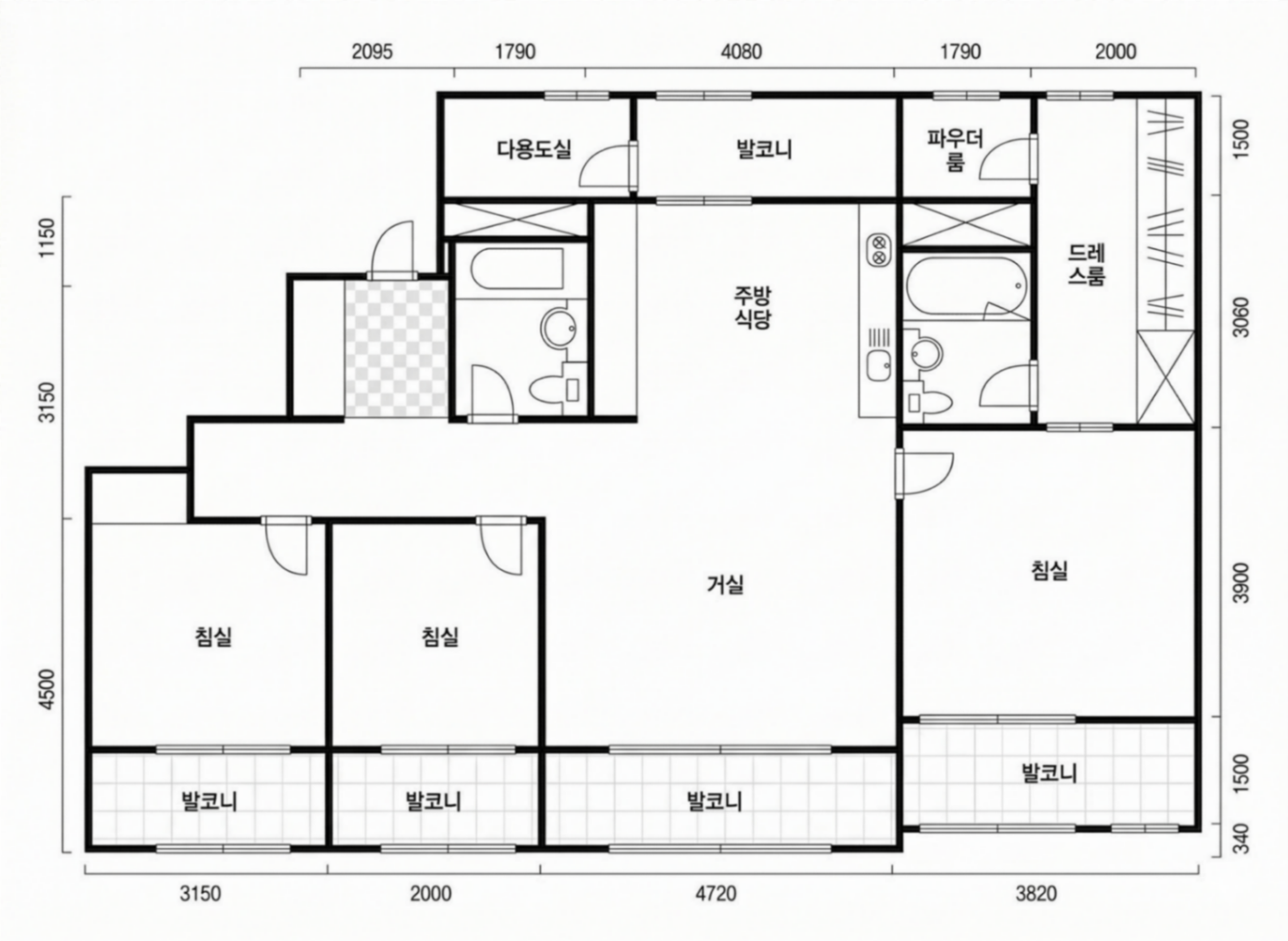 호반써밋서초파크뷰 인테리어 평면 구조 1
