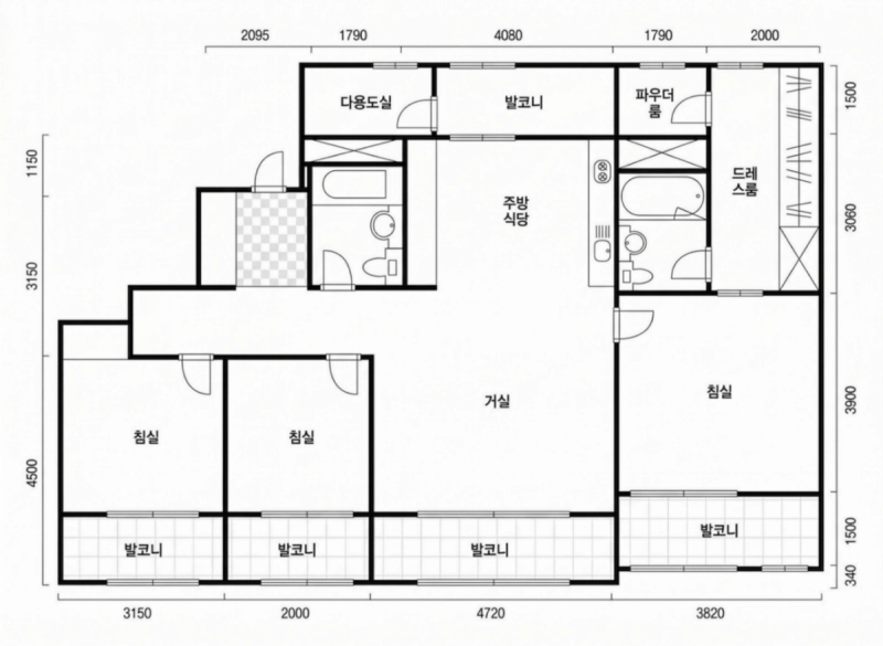호반써밋 서초 파크뷰 35평형 평면도