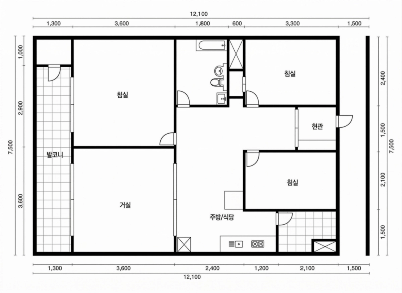 옥수 현대 28A평형 평면도