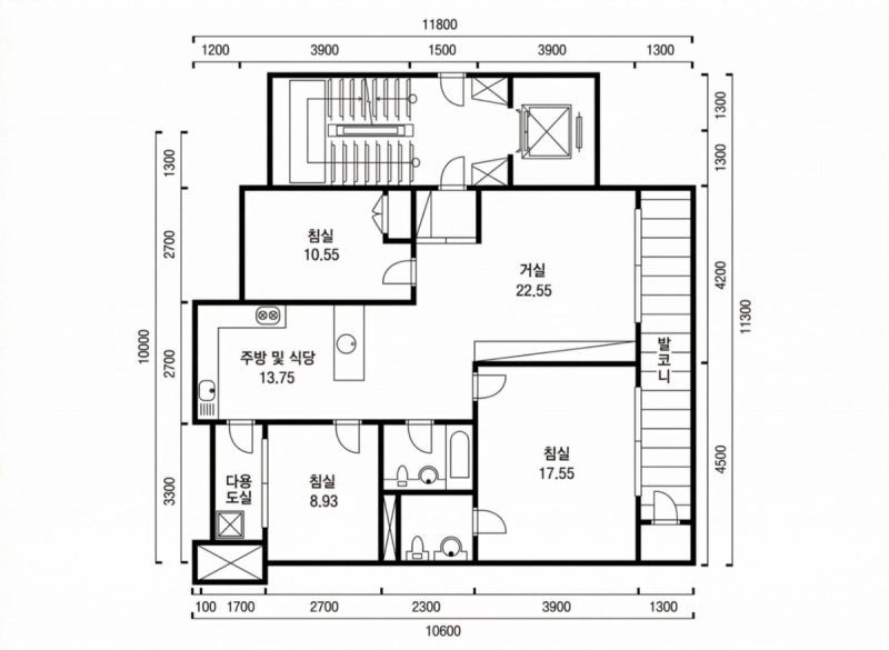 잠실 현대 30평형 평면도