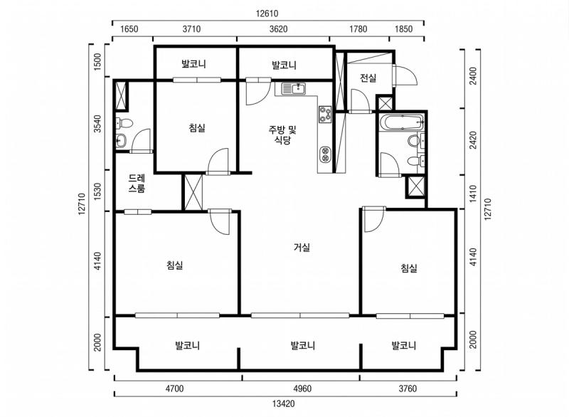 상암 월드컵 파크 5단지 40평형 평면도