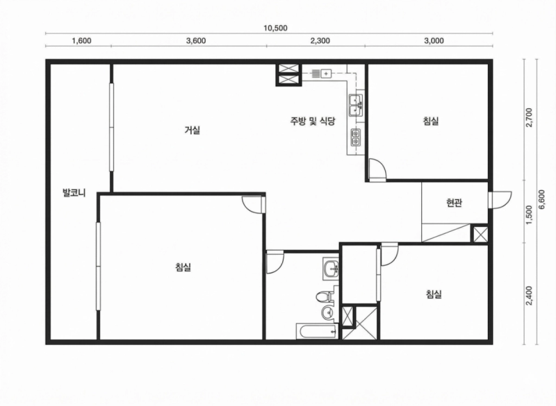 거여 4단지 26평형 평면도