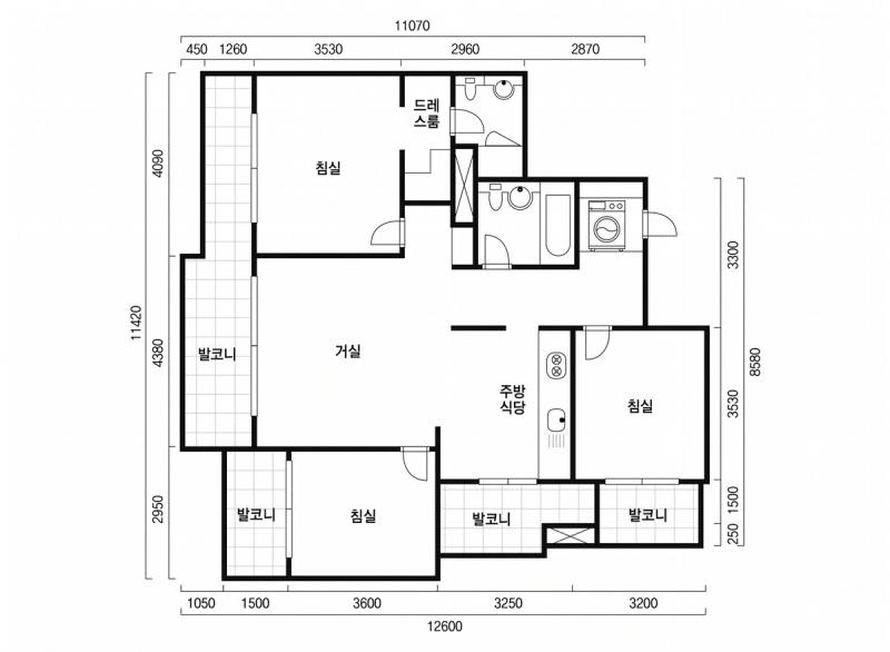 상도 브라운 스톤 32A평형 평면도