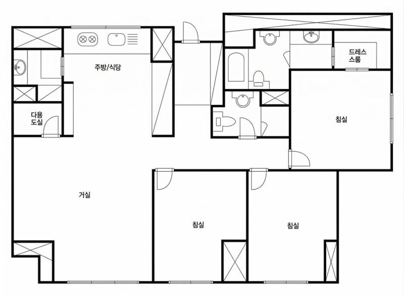 용산 더프라임 (주상복합) 35평형 평면도
