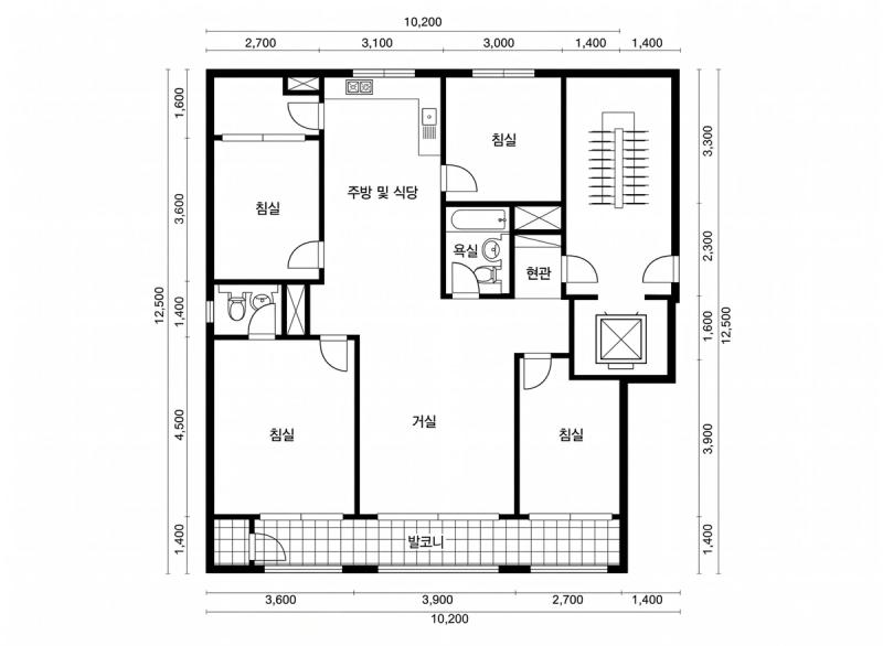 본동 신동아 37평형 평면도