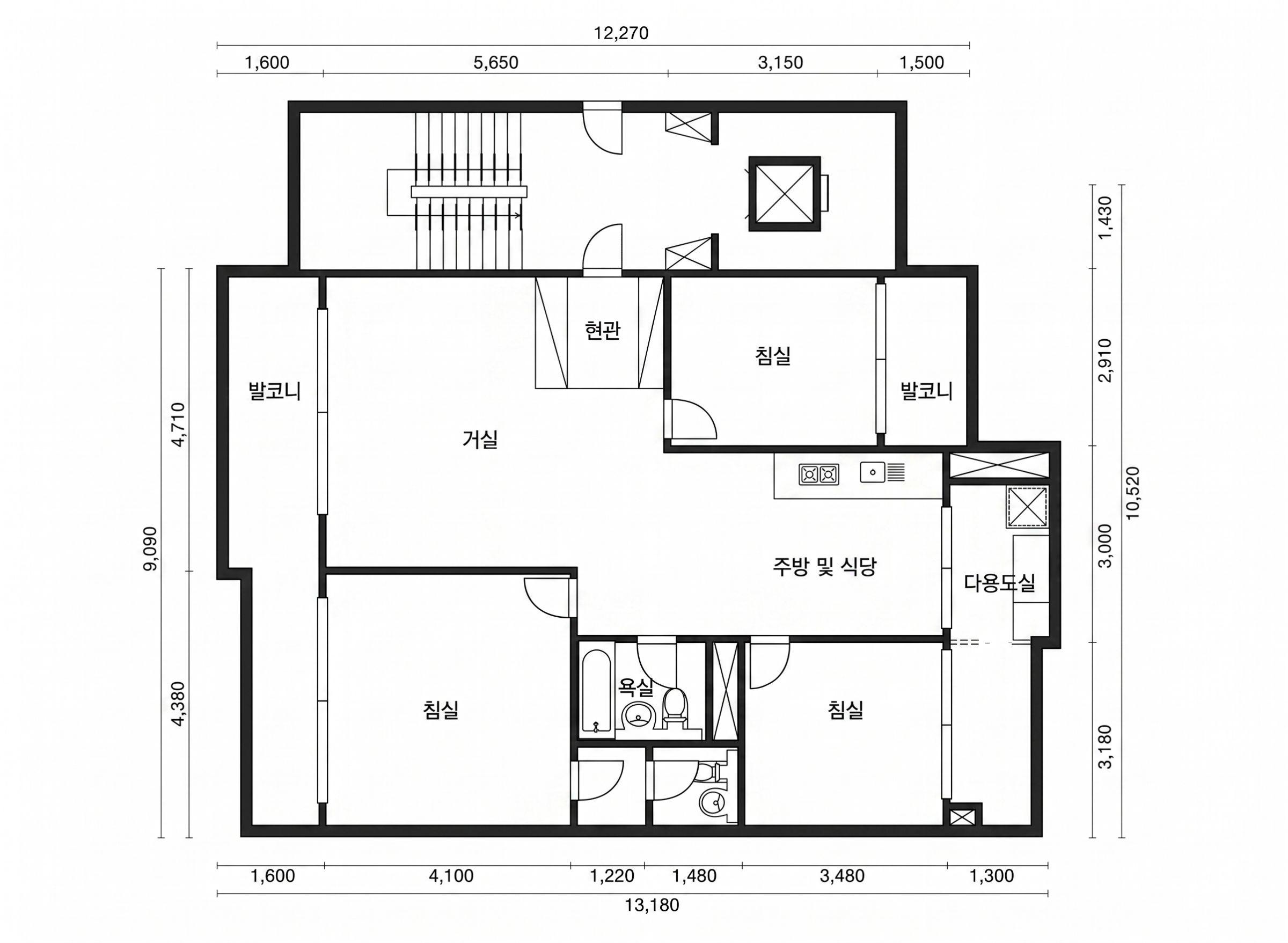 상도쌍용스윗닷홈 인테리어 평면 구조
