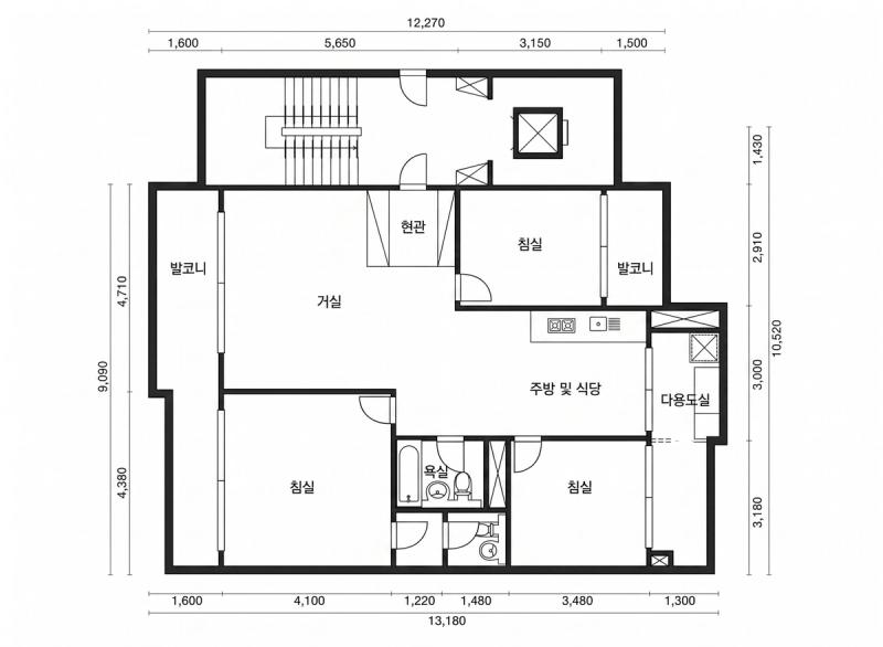 상도쌍용스윗닷홈 31A평형 평면도