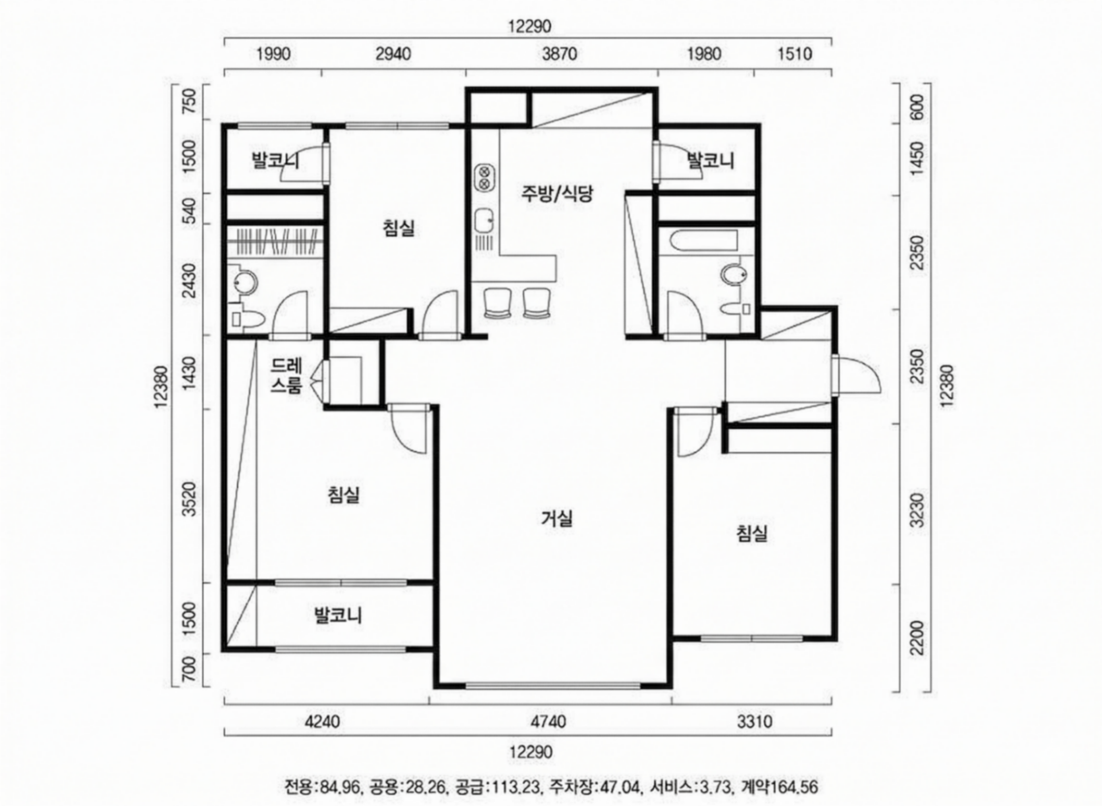 반포리체 인테리어 평면 구조 1