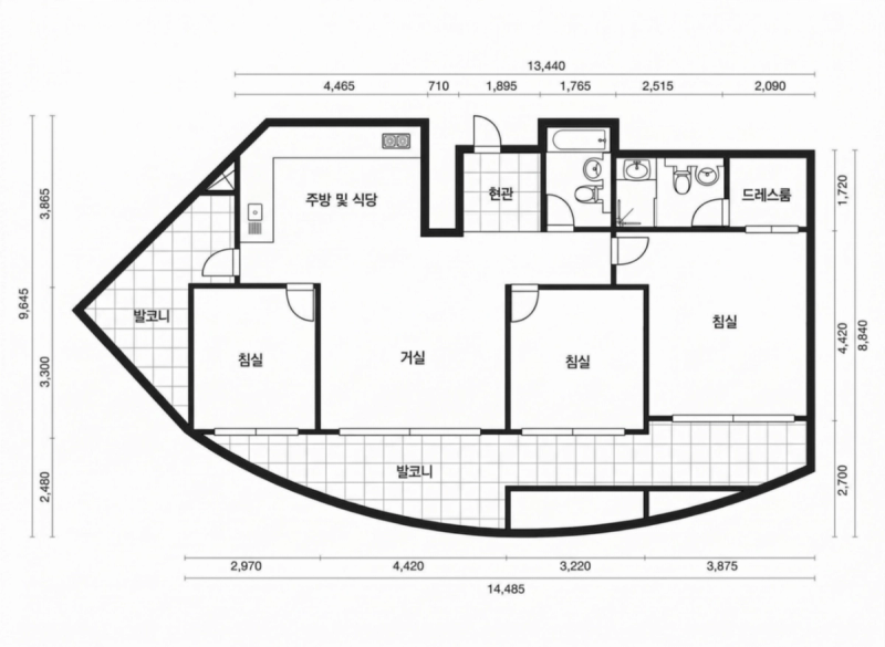 잠실 파크리오 33평형 평면도