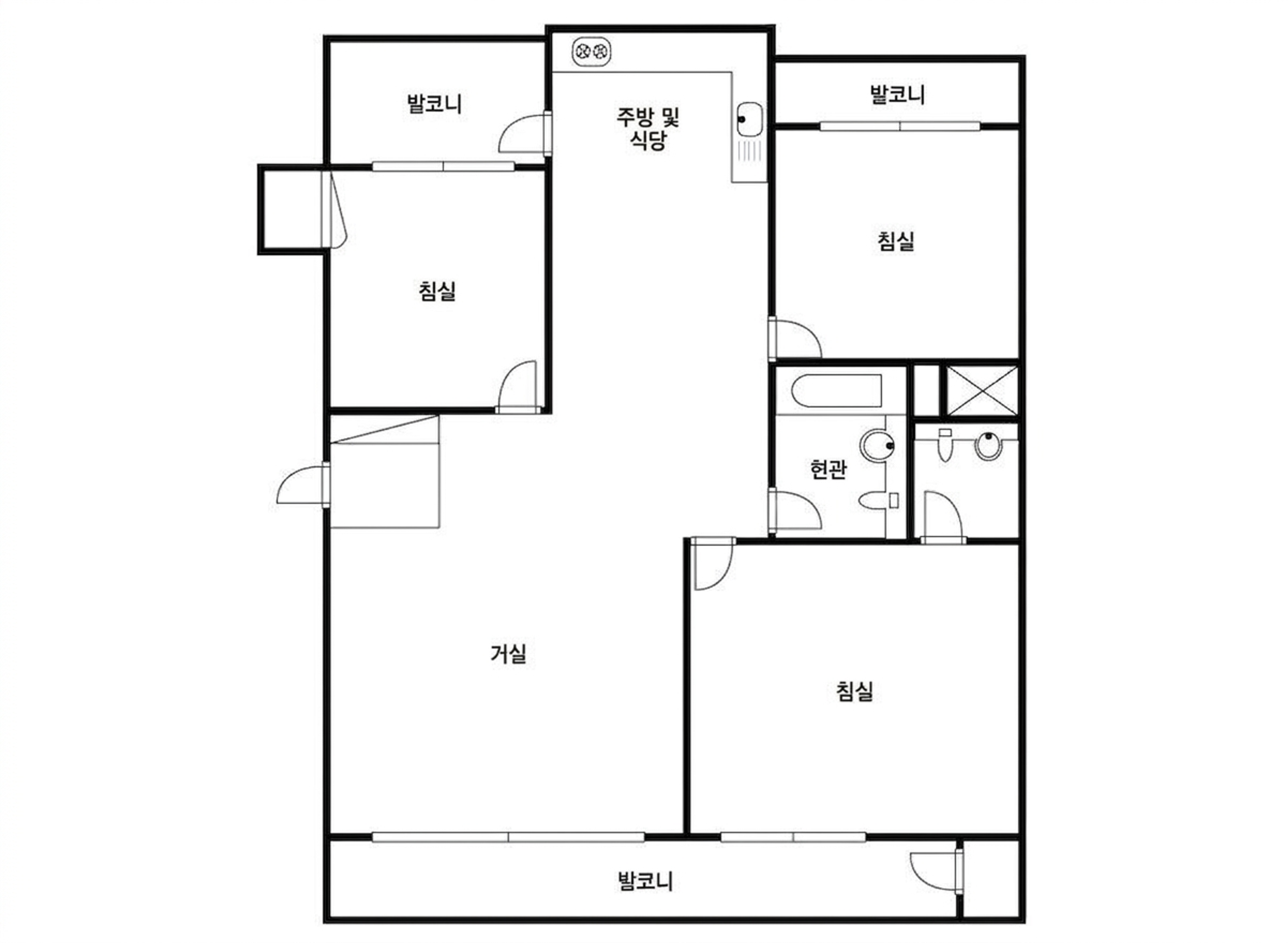 방이동코오롱아파트 인테리어 평면 구조
