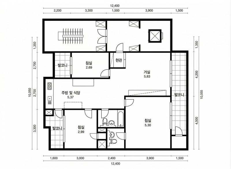 목동삼성아파트 32평형 평면도