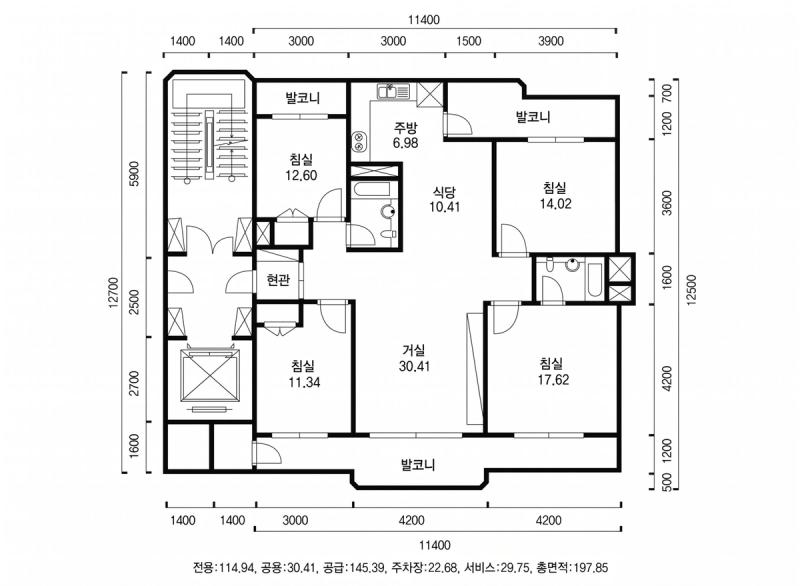 상도 건영 42평형 평면도