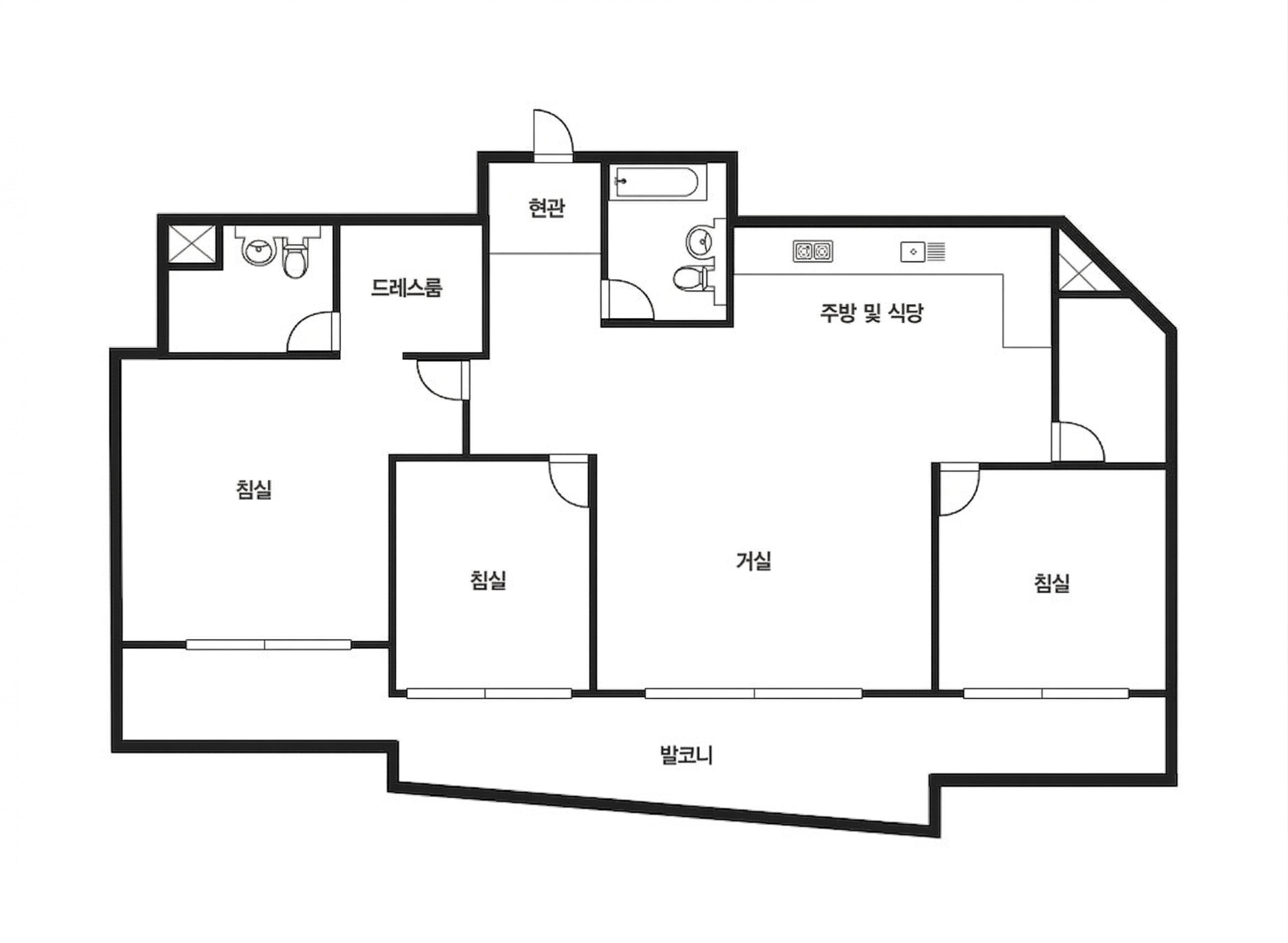송파파인타운6단지 31평 인테리어 평면 구조 1