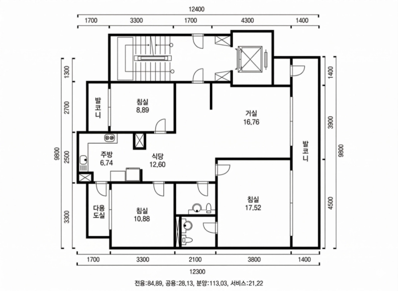 잠원 훼미리 31평형 평면도