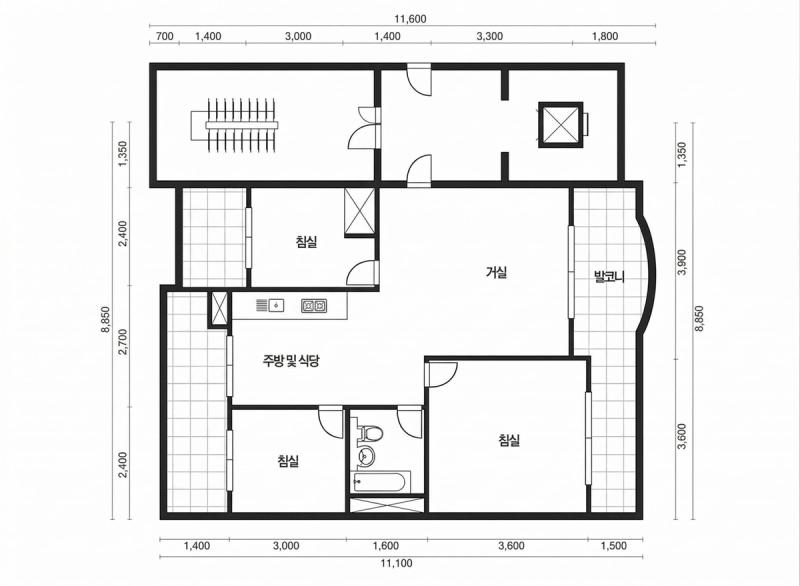 북한강(성원) 27평형 평면도