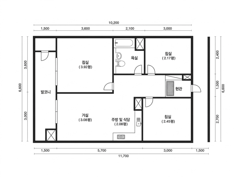 성수 우방 2차 24평형 평면도