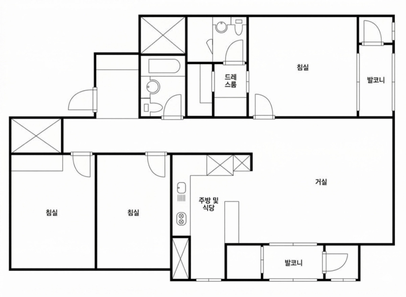 서초 힐스 35평형 평면도